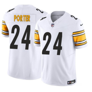 Men Pittsburgh Steelers #24 Joey Porter Jr. White 2023 F.U.S.E. Vapor Untouchable Limited Football Stitched Jersey