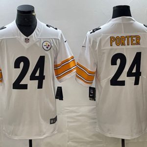 Men Pittsburgh Steelers #24 Joey Porter Jr. White Vapor Untouchable Limited Football Stitched Jersey