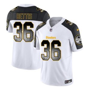 Men Pittsburgh Steelers #36 Jerome Bettis White/Black 2023 F.U.S.E. Smoke Vapor Untouchable Limited Football Stitched Jersey