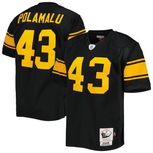 Men Pittsburgh Steelers #43 Troy Polamalu Black 2008 Stitched Jersey