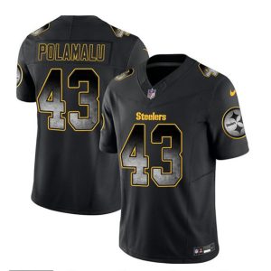 Men Pittsburgh Steelers #43 Troy Polamalu Black 2023 F.U.S.E. Smoke Vapor Untouchable Limited Football Stitched Jersey