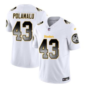 Men Pittsburgh Steelers #43 Troy Polamalu White 2023 F.U.S.E. Smoke Vapor Untouchable Limited Football Stitched Jersey