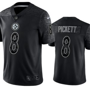 Men Pittsburgh Steelers #8 Kenny Pickett Black Reflective Limited Stitched Jersey