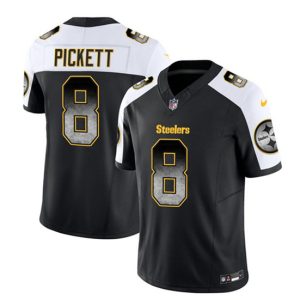 Men Pittsburgh Steelers #8 Kenny Pickett Black/White 2023 F.U.S.E. Smoke Vapor Untouchable Limited Football Stitched Jersey