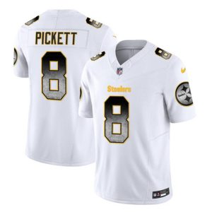 Men Pittsburgh Steelers #8 Kenny Pickett White 2023 F.U.S.E. Smoke Vapor Untouchable Limited Football Stitched Jersey