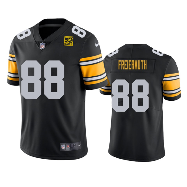 Men Pittsburgh Steelers #88 Pat Freiermuth Black 2023 50th Anniversary Vapor Untouchable Limited Jersey