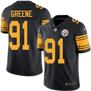 Men Pittsburgh Steelers #91 Kevin Greene Black Color Rush Limited Stitched Jersey