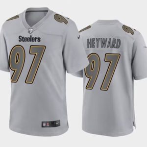 Men Pittsburgh Steelers #97 Cameron Heyward Gray Atmosphere Fashion Stitched Jersey