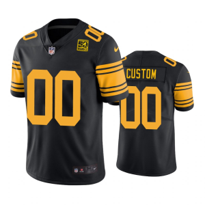 Men Pittsburgh Steelers Active Player Custom Black 2023 Color Rush 50th Anniversary Limited Jersey