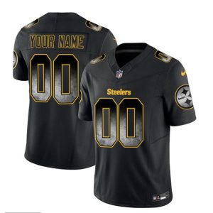 Men Pittsburgh Steelers Active Player Custom Black 2023 F.U.S.E. Smoke Vapor Untouchable Limited Stitched Jersey