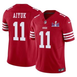 Men San Francisco 49ers #11 Brandon Aiyuk Red 2023 F.U.S.E. NFC West Champions Patch Football Stitched Jersey