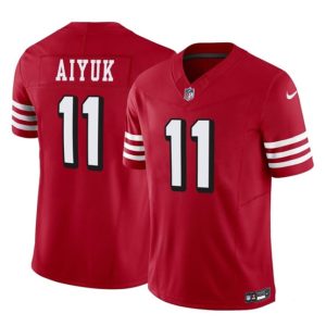 Men San Francisco 49ers #11 Brandon Aiyuk Red 2023 F.U.S.E. Vapor Limited Throwback Football Stitched Jersey