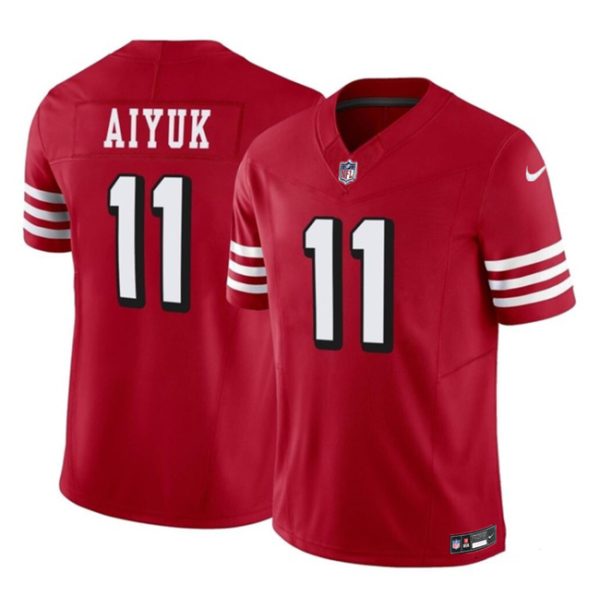 Men San Francisco 49ers #11 Brandon Aiyuk Red 2023 F.U.S.E. Vapor Limited Throwback Football Stitched Jersey