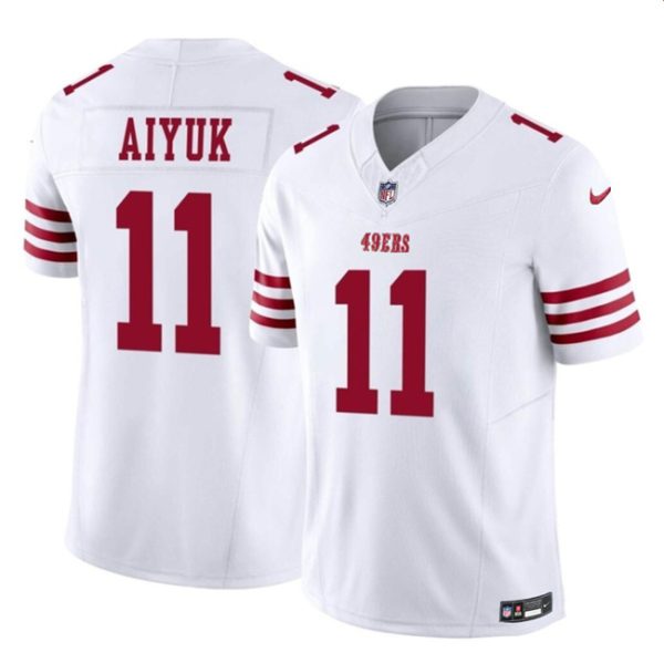 Men San Francisco 49ers #11 Brandon Aiyuk White 2023 F.U.S.E. Vapor Limited Football Stitched Jersey