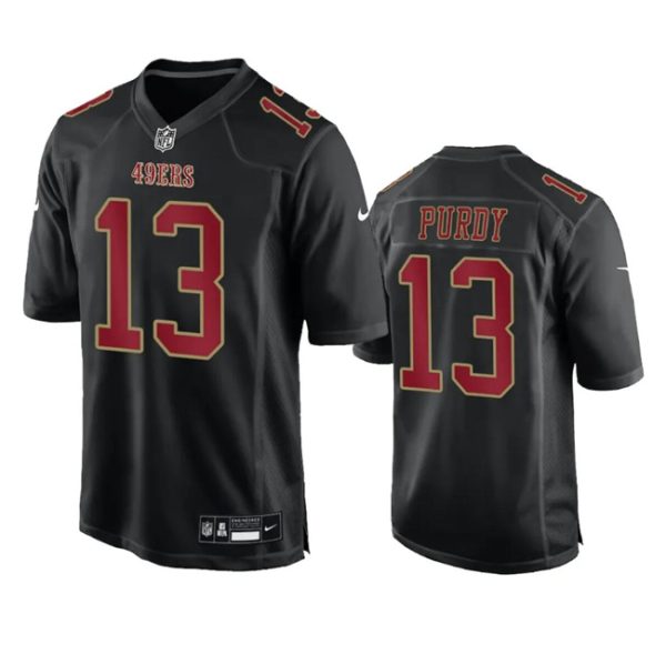 Men San Francisco 49ers #13 Brock Purdy Black Fashion Limited Football Stitched Game Jersey