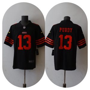 Men San Francisco 49ers #13 Brock Purdy Black Vapor Untouchable Limited Stitched Jersey