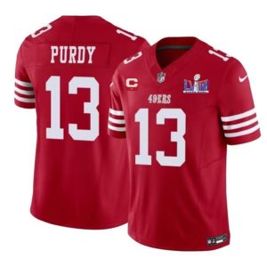 Men San Francisco 49ers #13 Brock Purdy Red 2024 F.U.S.E. Super Bowl LVIII Patch And 1-star C Patch Vapor Untouchable Limited Football Stitched Jersey