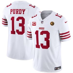 Men San Francisco 49ers #13 Brock Purdy White 2023 F.U.S.E. With 1-star C Patch And John Madden Patch Vapor Limited Football Stitched Jersey