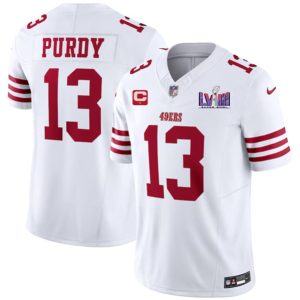 Men San Francisco 49ers #13 Brock Purdy White 2024 F.U.S.E. Super Bowl LVIII Patch And 1-star C Patch Vapor Untouchable Limited Stitched Jersey