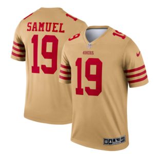 Men San Francisco 49ers #19 Deebo Samuel 2022 New Gold Inverted Legend Stitched Football Jersey