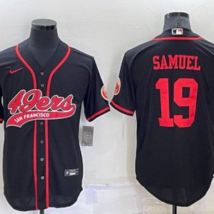 Men San Francisco 49ers #19 Deebo Samuel Black Cool Base Stitched Baseball Jersey