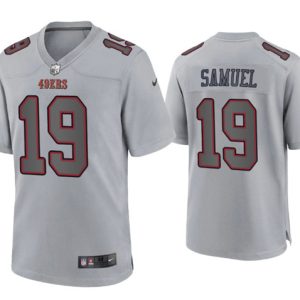 Men San Francisco 49ers #19 Deebo Samuel Gray Atmosphere Fashion Stitched Game Jersey