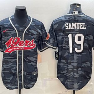 Men San Francisco 49ers #19 Deebo Samuel Gray Camo With Patch Cool Base Stitched Baseball Jersey