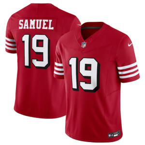 Men San Francisco 49ers #19 Deebo Samuel New Red 2023 F.U.S.E. Vapor Untouchable Limited Stitched Football Jersey