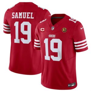 Men San Francisco 49ers #19 Deebo Samuel Red 2023 F.U.S.E. With 1-star C Patch And John Madden Patch Vapor Limited Football Stitched Jersey