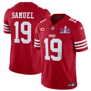 Men San Francisco 49ers #19 Deebo Samuel Red 2024 F.U.S.E. Super Bowl LVIII Patch And 1-star C Patch Vapor Untouchable Limited Stitched Jersey