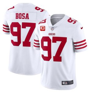 Men San Francisco 49ers 2022 #97 Bosa White Scarlet With 1-star C Patch Vapor Untouchable Limited Stitched Football Jersey