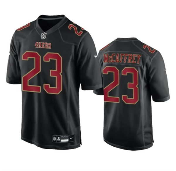 Men San Francisco 49ers #23 Christian McCaffrey Black Fashion Limited Football Stitched Game Jersey