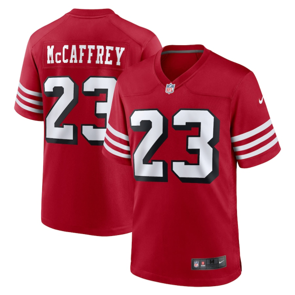 Men San Francisco 49ers #23 Christian McCaffrey Red Game Stitched Football Jersey