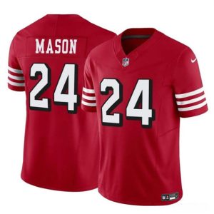 Men San Francisco 49ers #24 Jordan Mason New Red 2023 F.U.S.E. Football Stitched Jersey