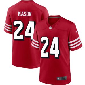 Men San Francisco 49ers #24 Jordan Mason Red Football Stitched Game Jersey