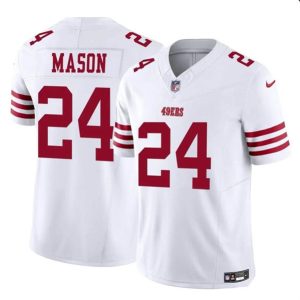 Men San Francisco 49ers #24 Jordan Mason White 2023 F.U.S.E. Football Stitched Jersey