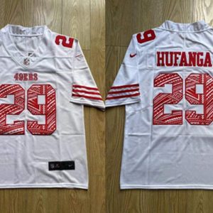 Men San Francisco 49ers #29 Talanoa Hufanga White Stitched Jersey