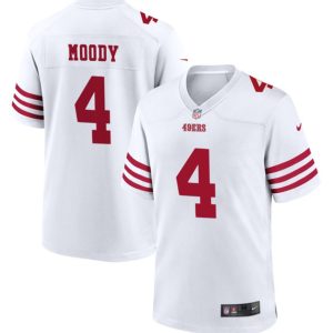 Men San Francisco 49ers #4 Jake Moody White Football Stitched Game Jersey