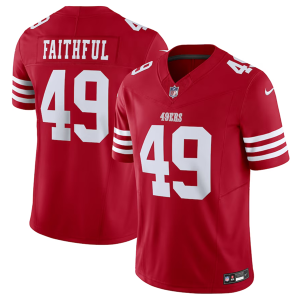 Men San Francisco 49ers #49 Faithful Red 2023 F.U.S.E. Vapor Untouchable Limited Stitched Football Jersey