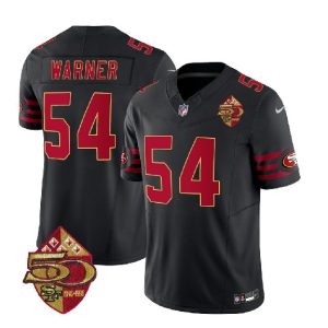 Men San Francisco 49ers #54 Fred Warner Black 2023 F.U.S.E. 50th Patch Throwback Football Stitched Jersey