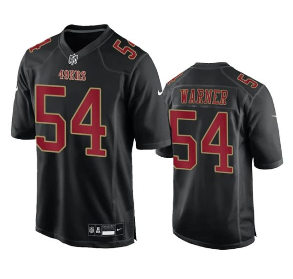 Men San Francisco 49ers #54 Fred Warner Black Fashion Limited Football Stitched Game Jersey