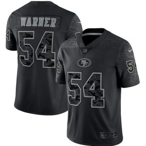 Men San Francisco 49ers #54 Fred Warner Black Reflective Limited Stitched Football Jersey