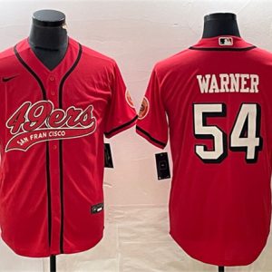 Men San Francisco 49ers #54 Fred Warner New Red Cool Base Stitched Baseball Jersey