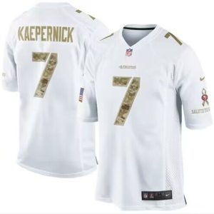 Men San Francisco 49ers #7 Colin Kaepernick White Salute To Service Limited Football Stitched Jersey