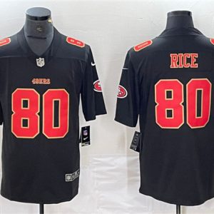 Men San Francisco 49ers #80 Jerry Rice Black Vapor Untouchable Limited Football Stitched Jersey