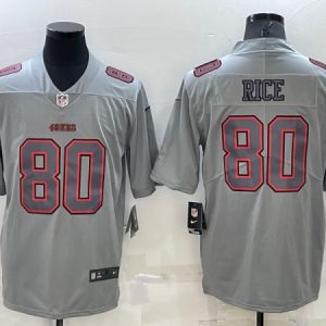 Men San Francisco 49ers #80 Jerry Rice Gray Atmosphere Fashion Stitched Jersey