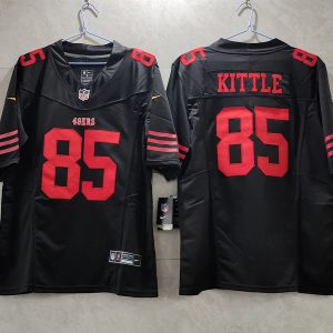 Men San Francisco 49ers #85 George Kittle Black 2023 F.U.S.E. Vapor Untouchable Limited Stitched Football Jersey