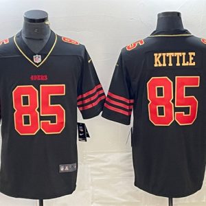 Men San Francisco 49ers #85 George Kittle Black Gold Football Stitched Jersey