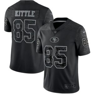 Men San Francisco 49ers #85 George Kittle Black Reflective Limited Stitched Football Jersey