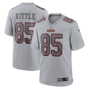 Men San Francisco 49ers #85 George Kittle Gray Atmosphere Fashion Stitched Game Jersey